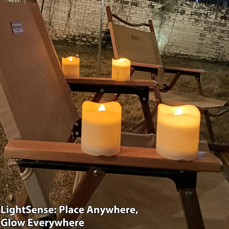 Solar Candles Outdoor Waterproof, 4pcs Rechargeable Dusk to Dawn Little