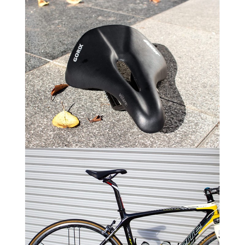 GORIX Saddle, Short Saddle, Short Nose, Road Bike, Perforated, Lightweight,
