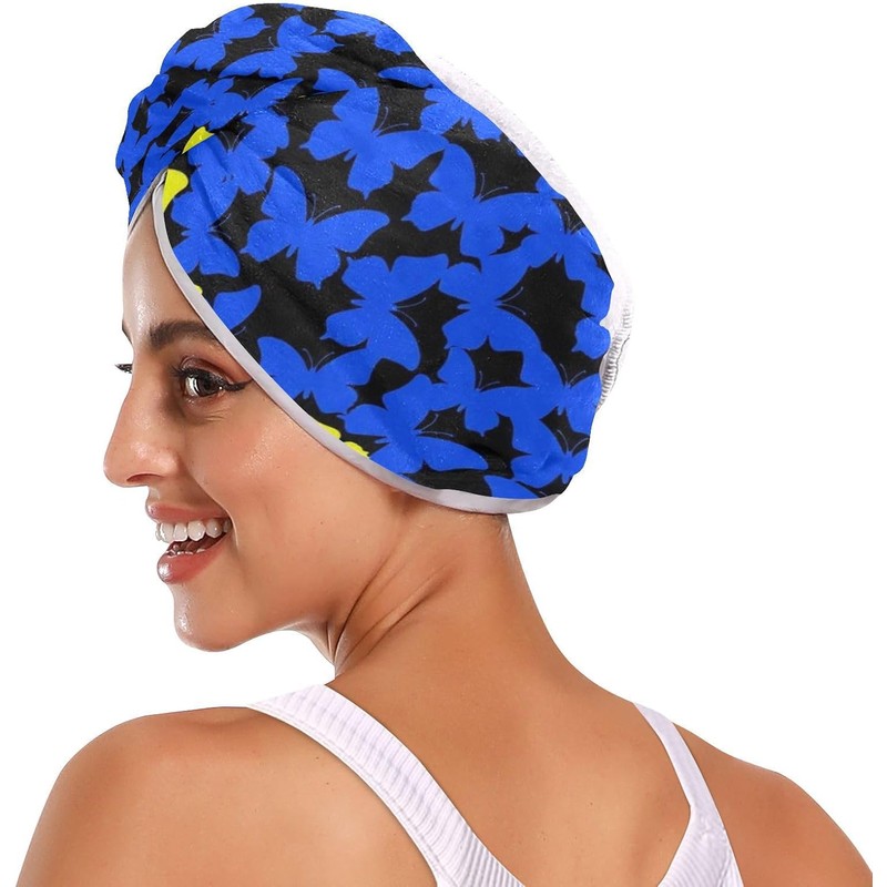 Toallas de microfibra para el cabello con diseño de mariposas