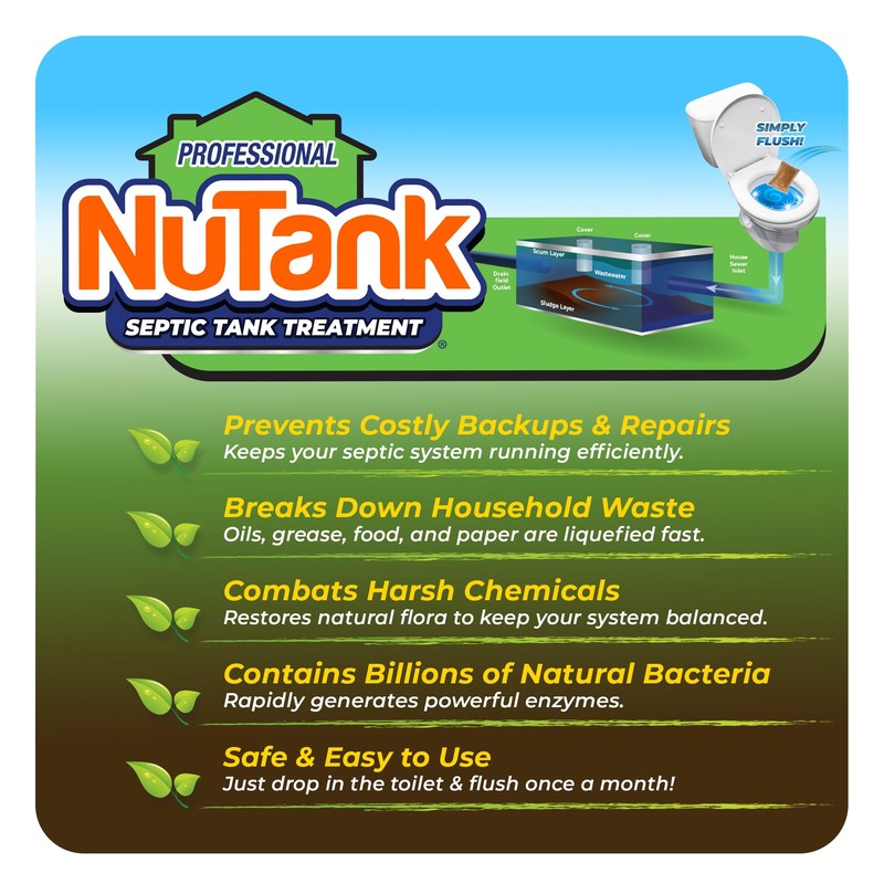 Septic Tank Treatment - 12 Dissolving Packets - 1 Year