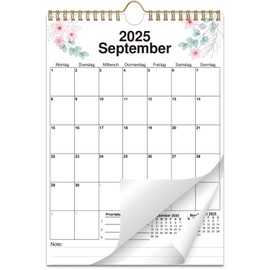 AEYAKA Wall Calendar 2025 Calendar A3 Planner German with Holiday Overview (White)