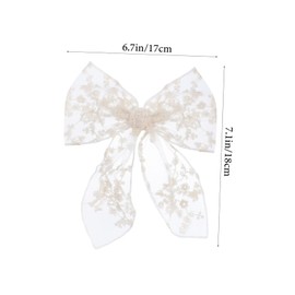 OHPHCALL 2pcs Vintage Lace Hair Bows for Women Durable Large Clips Grip Elegant Hair Accessories for Parties Weddings and Everyday Wear