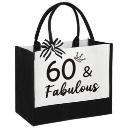 Ladies 60th Birthday Gifts for Women Mum Funny,Unusual 60th Birthday Gifts for Her Sister Daughter Friend Auntie,Christmas Tote Bag Gift for 60 Year Old Female Presents Ideas for Women in Their 60s