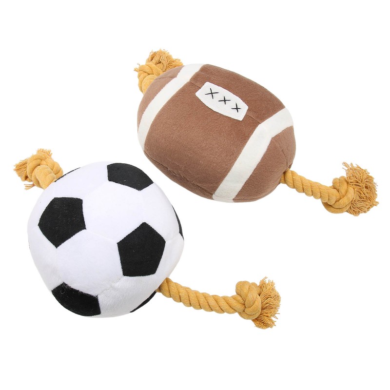 Football Dog Toy Outdoor Interactive Fun Cotton Rope Football Puppy