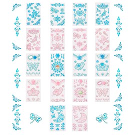 18 Sheets Rhinestone Stickers Self Adhesive Craft Jewels Stickers Mixed Pattern Stick-on Crystal Gem Sheets for Crafts Bling Jewels Water Bottle Cell Phones Decorations