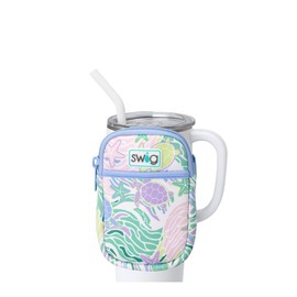 Swig Life Mega Mug Pouch, Water Bottle Bag with Adjustable Strap, Water Bottle Fanny Pack with Zippered Phone Pocket, Holds Travel Essentials, Bottles, Tumbler Accessories (Sea Swirl)