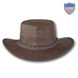 Barmah Hats Squashy Bison Leather Hat - Item 1085 (XLarge, Brown)