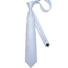 DiBanGu Men's Tie Set Solid Color Sky Blue Necktie and