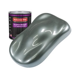 Restoration Shop - Steel Gray Metallic Acrylic Urethane Auto Paint - Quart Paint Color Only - Professional Single Stage High Gloss Automotive, Car, Truck Coating, 2.8 VOC