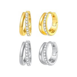 KAIYIDAN Gold Hoops,Gold Hoops Earrings For women, 14K Gold Hoop Earrings With Rhombus Shaped for women