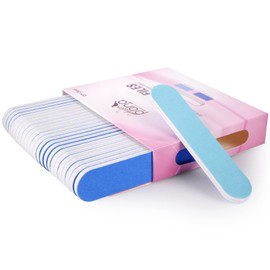 25pcs - PANA Mini Double-Sided Emery Nail File for Manicure, Pedicure, Natural, and Acrylic Nails - Blue/Light Blue (Grit 180/180)