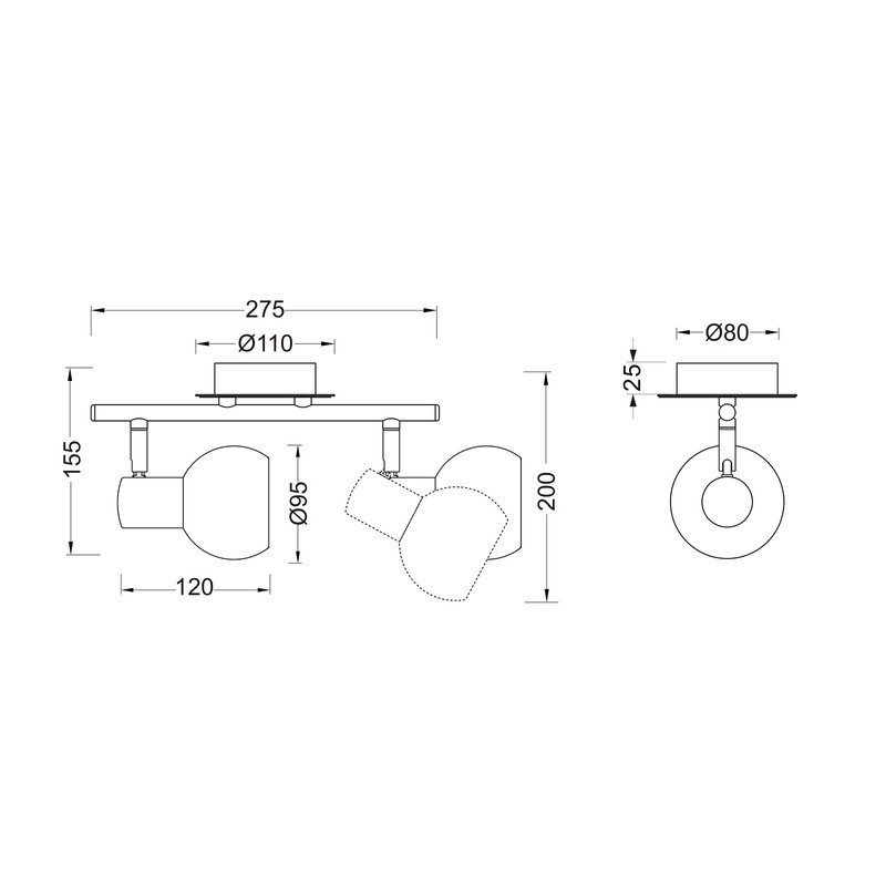 Reality Leuchten A + + to E Spotlight Metal E14,