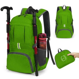 Mochila Senderismo 35L Gran Capacidad Mochila de Viaje Nailon Mochila Camping Impermeable Mochila Tactica Verde