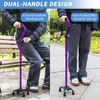 Adjustable Walking Cane for Men & Women with 4-Pronged Base
