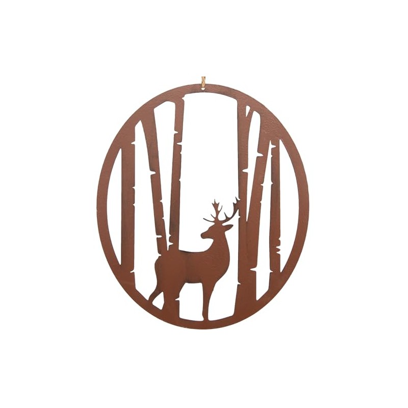 Logbuch-Verlag Door Wreath Christmas Wreath with Deer Metal 26 x