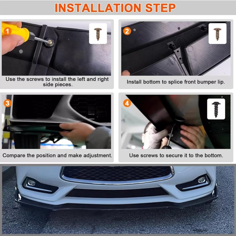 MUTUSAISI Front Bumper Lip Spoiler Splitter Fit for Infiniti Q60
