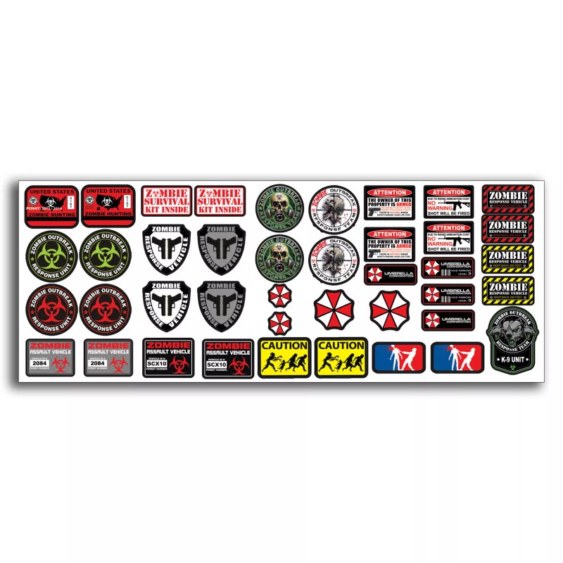 Real Sticky R/C Scale ZOMBIE RC Car Decal Graphic Stickers