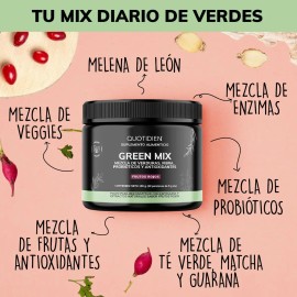 Super Greens Green Mix Frutos Rojos | Matcha, Espirulina, Moringa y Probióticos | 30 Porciones de Nutrición Verde Premium