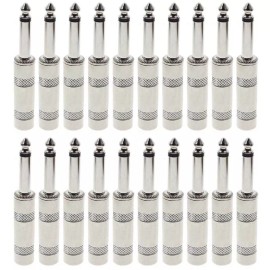 Unbranded 20Pcs 1/4 MONO TS Heavy Duty Male Audio Speaker Guitar Cable Connector Plug Jack