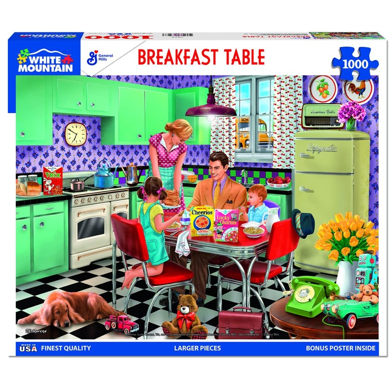 White Mountain Puzzles Breakfast Table, 1000 Piece Jigsaw Puzzle