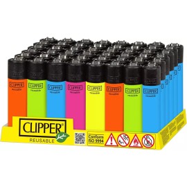 Clipper - Classic Large Reusable Lighter 48 Pack - Solid Flourescent