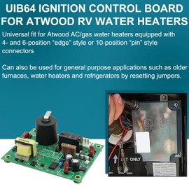 Universal Electronics UIB64 Ignition Ignitor Control Board Circuit Module Board Compatible With Atwood RV Water Heaters with 4 and 6 Position "Edge" Style or 10 "Pin" Style Connectors,Green