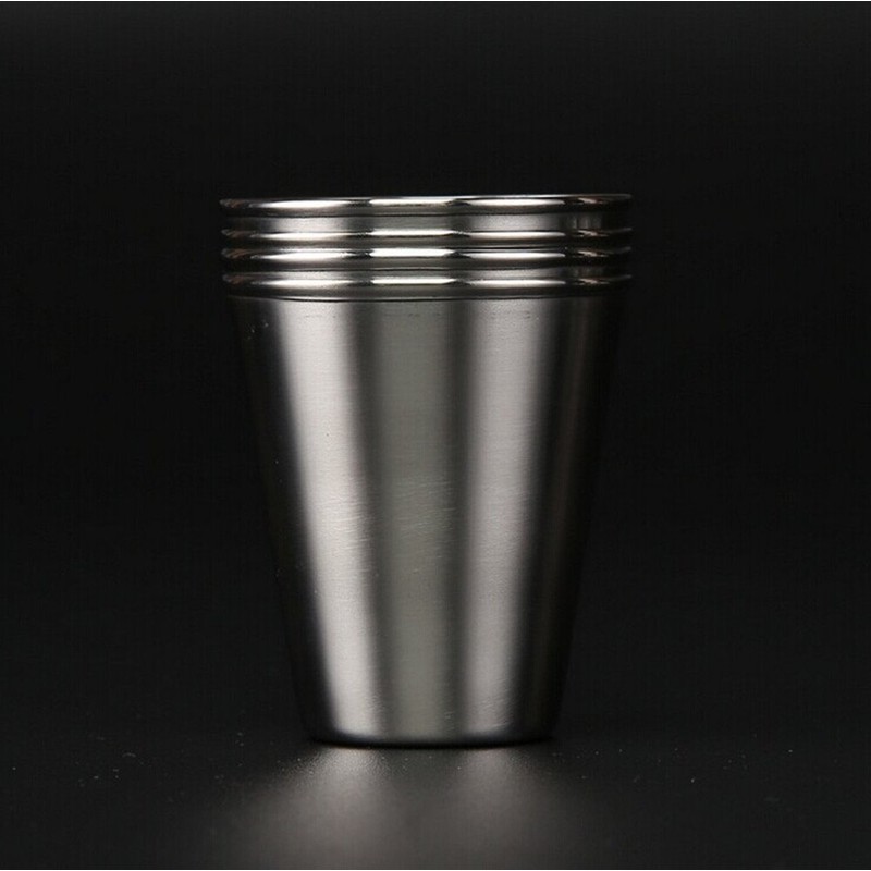 Yueton Set of 4 Stainless Steel Shot Cups Drinking Vessel