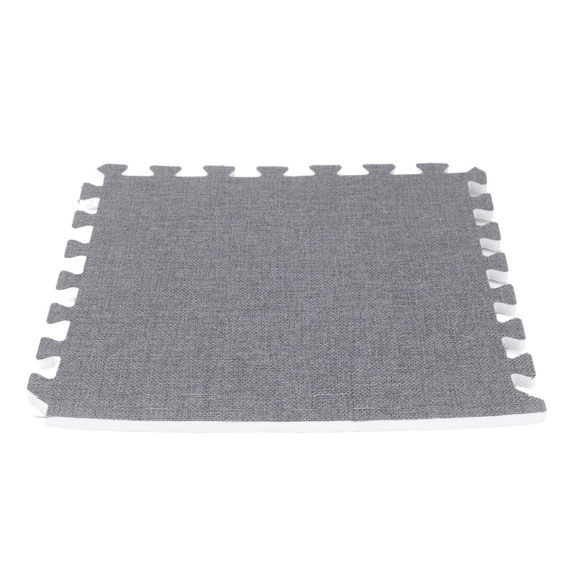 10pcs Cotton Linen Interlocking Carpet Tiles Anti Slip Floor Protection