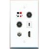 RiteAV Coax HDMI Speaker 2 TOSLINK USBC Flat/Solid Wall Plate [White]
