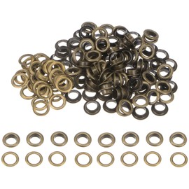 Kozelo Grommets Kit 100set-[10mm 7/16" Hole] Metal Eyelets Grommet Tool for Scrapbooking Clothes DIY Project Use, Tiny Grommet, Bronze