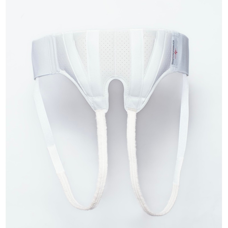 AT Surgical Inguinal Hernia Support Truss – Adjustable White Belt