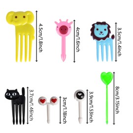126Pcs Animal Food Picks for Kids Lunch Bento Box Accessories Cute Reusable Plastic Fruit Forks Cartoon Toothpicks Decor Party Set Mini Decorations and Parties Toothpick Deco