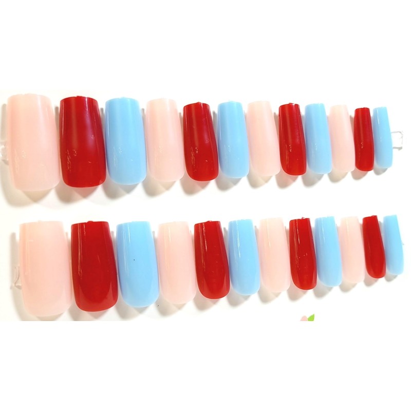 Press On Nail and Fingerless Glove Gift Set (Turquoise Red,