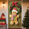 Nuxovilar Christmas Gingerbread Man Door Cover Banner 35x71 In Polyester