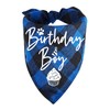 family Kitchen Classic Blue Plaid Pet Puppy Dog Bandana, Boy