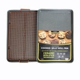 CasaWare 3pc Ultimate Commercial Weight 15 x 10 x 1-inch Cookie Sheet/Cooling Grid Set (Silver Granite)
