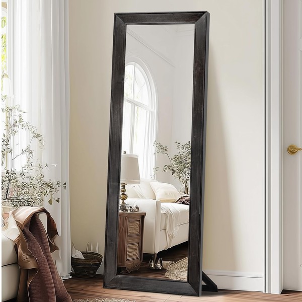 ABSWHLM Full Length Mirror 65"x22" - Beveled Edge Rustic Black