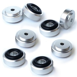 Insulator Audio Insulator Speaker Anti-Howling Circular Type Set of 8 (Silver)