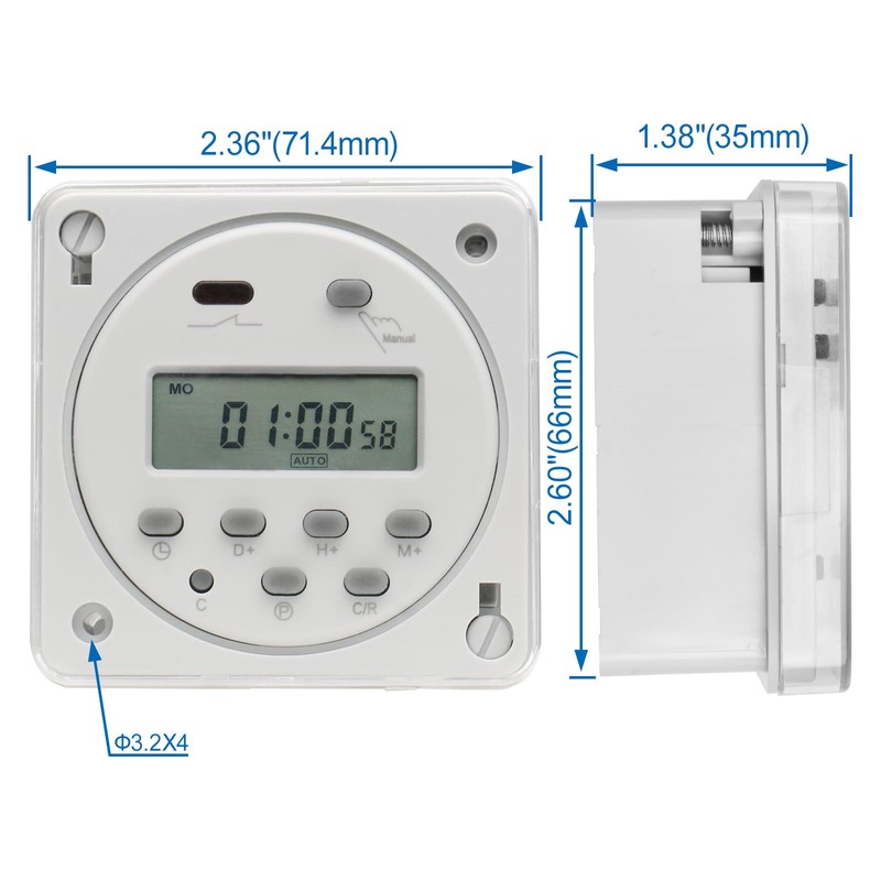 Baomain CN101A AC/DC 12V Digital LCD Power Programmable Timer Time