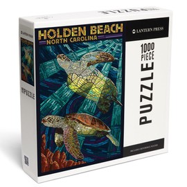 Lantern Press Holden Beach, North Carolina, Sea Turtle Paper Mosaic 1000 Piece Jigsaw Puzzle for Adults, Made in USA with Reference Poster
