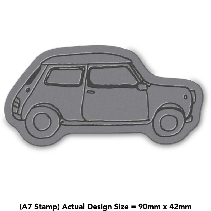 'Mini Car' Rubber Stamp - Unmounted Design for Crafting &