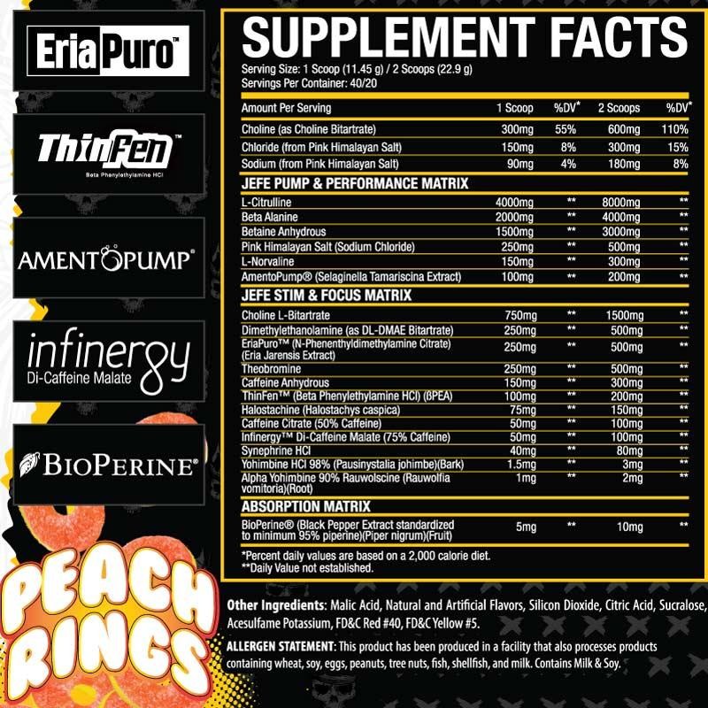 El Jefe Pre Workout Supplement Strongest Pre Workout - Flavor: