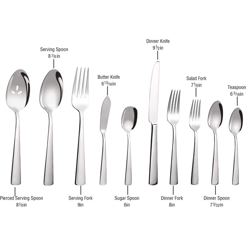 65 Piece Silverware Flatware Cutlery Set, Stainless Steel Fork Spoon