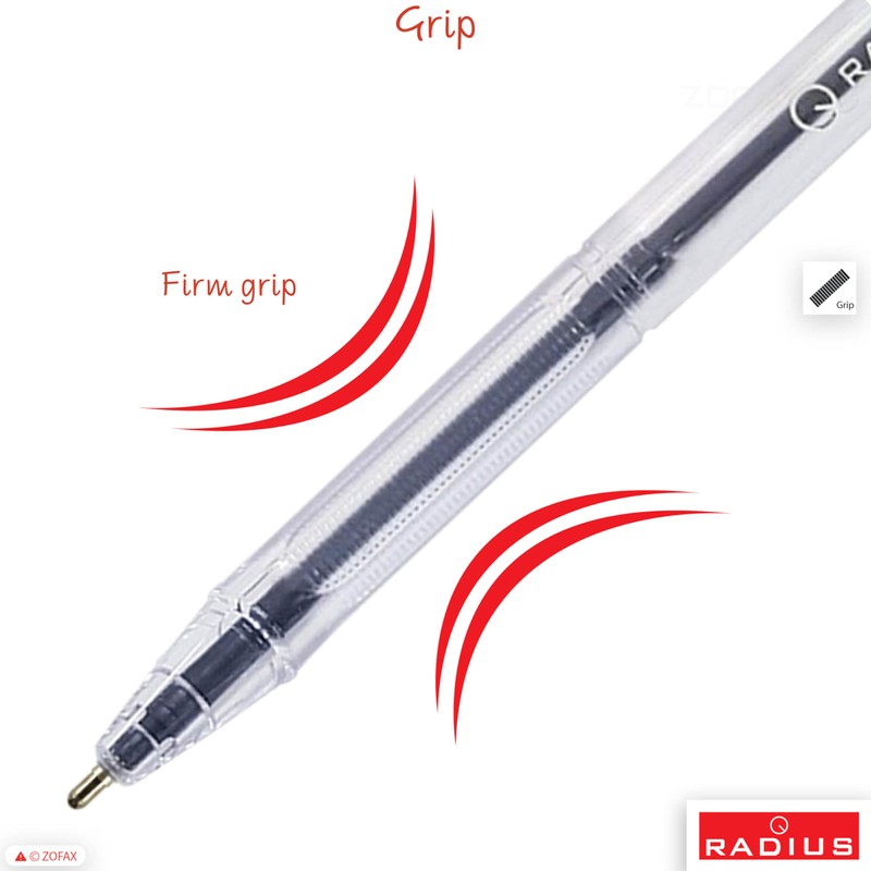 RADIUS 999 Ballpoint Pens, BLACK, Medium Point (1.0mm), Pack of