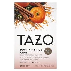 TAZO TAZO Pumpkin Spice Chai Tea Bags, Black Tea, Holiday Gift For Tea Lovers, 20ct (6pk)