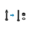 PATIKIL M4x25mm Black Nylon Bolts Plastic Nuts Full Thread Head