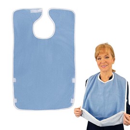 SULIUDAJI Bibs for Adults, Seniors, Reusable, Washable, Adjustable, Waterproof, Terry Towelling Bibs, Easy to Clean with Crumb Catcher, Unisex Clothing Protection for Mother and Dad