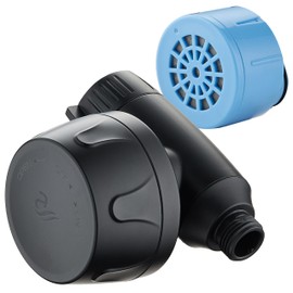 AquaCare Skin & Hair - World's Most Advanced Shower Filter for Fixed or Handheld Shower Heads with ON/OFF Filtration Modes, Instant Cartridge Reload & Stay-Clean Enriched KDF Cartridge/Matte Black