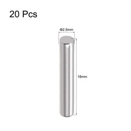 sourcing map 20 Pieces 2.5 mm x 18 mm Dowel Pin 304 Stainless Steel Wood Bunk Bed Dowel Pins Shelf Pegs Support Shelves Silver Tone