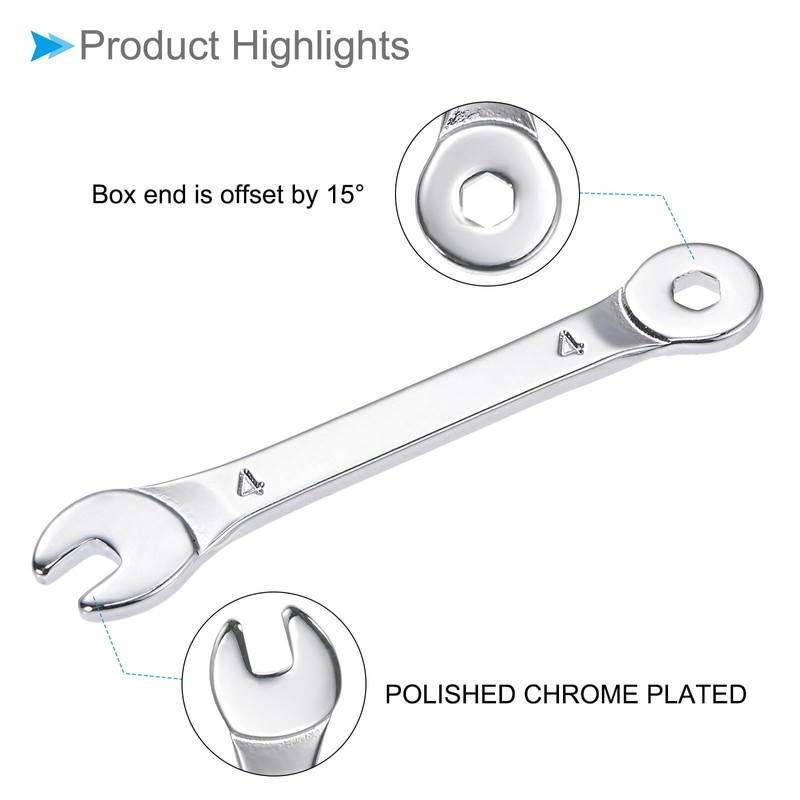 CoCud Combination Wrench, 4mm Metric Box Open End 6-Point Design